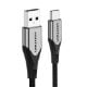 Εικόνα της Καλώδιο Vention USB-A Male to USB-C Male 3A Braided Aluminum Alloy 0.25m Black/Gray CODHC