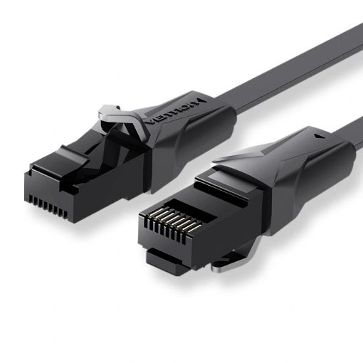 Εικόνα της Καλώδιο Δικτύου Vention UTP Flat Cat.6 0.75m Black IBABE