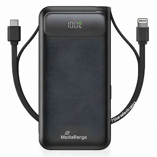 Εικόνα της Power Bank MediaRange USB-C/USB-A & Built-In Cable 20.000mAh 22.5W MRMA756