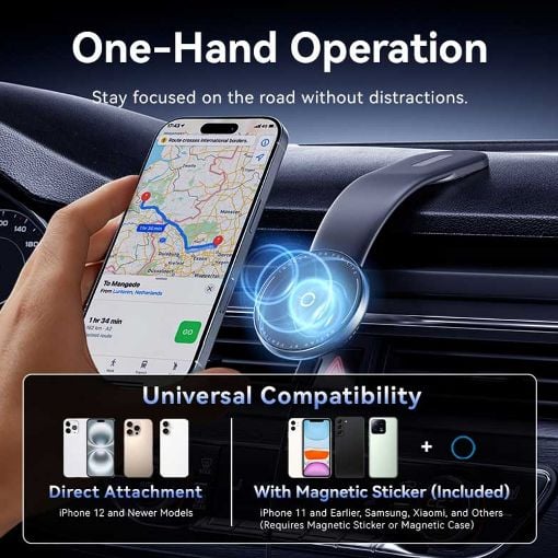 Εικόνα της Vention Magnetic Wireless Car Mount Charger Black KSKB0