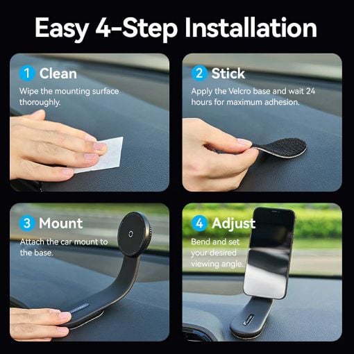 Εικόνα της Vention Magnetic Wireless Car Mount Charger Black KSKB0