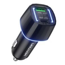 Εικόνα της Φορτιστής Αυτοκινήτου Vention USB-C & USB-A 48W Black FFRB0
