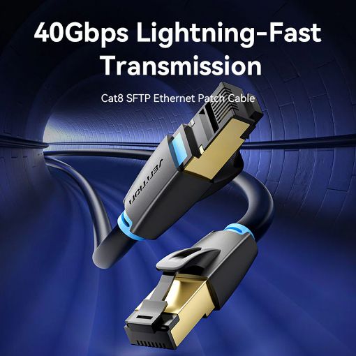 Εικόνα της Καλώδιο Δικτύου Vention S/FTP Round Cat.8 3m Black IKABI