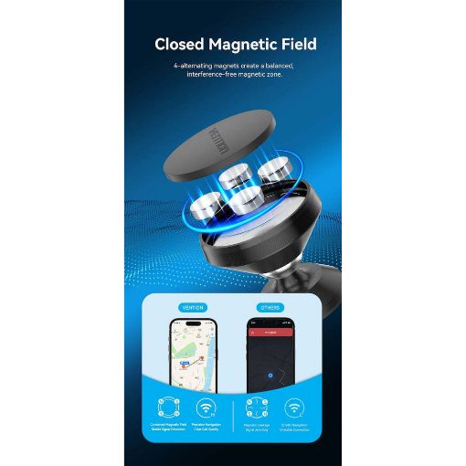 Εικόνα της Vention Magnetic Car Phone Mount 3M Adhesive Type Black KSLB0