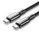 Εικόνα της Καλώδιο Vention USB-C Male to USB-C Male 5A 100W PD Nylon Braided 1.2m Black CTXBAV
