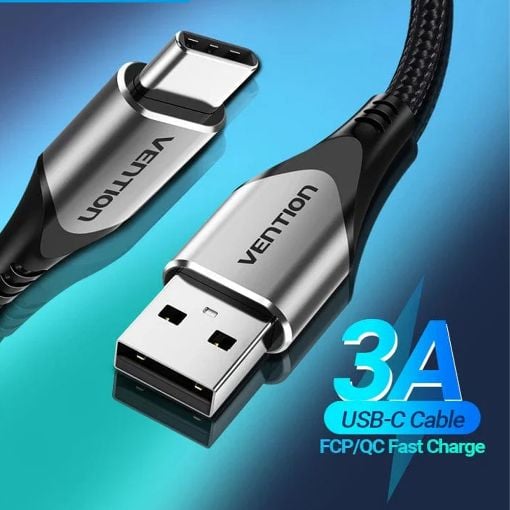 Εικόνα της Καλώδιο Vention USB-A Male to USB-C Male 3A 1m Black COKBF