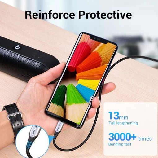 Εικόνα της Καλώδιο Vention USB-A Male to USB-C Male 3A 0.5m Black COKBD