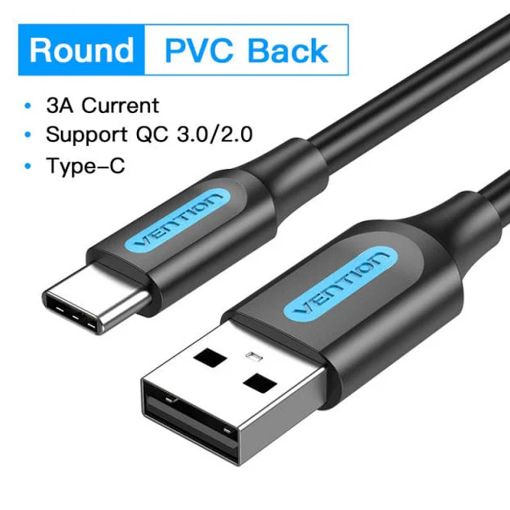 Εικόνα της Καλώδιο Vention USB-A Male to USB-C Male 3A 0.25m Black COKBC