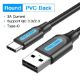 Εικόνα της Καλώδιο Vention USB-A Male to USB-C Male 3A 0.25m Black COKBC