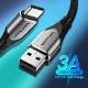 Εικόνα της Καλώδιο Vention USB-A Male to USB-C Male 3A 0.25m Black COKBC