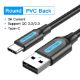 Εικόνα της Καλώδιο Vention USB-A Male to USB-C Male 3A 1.5m Black COKBG