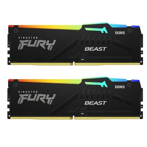 Εικόνα της Ram Kingston Fury Beast RGB 32GB (2x 16GB) DDR5-6800MHz CL34 Black KF568C34BBEAK2-32
