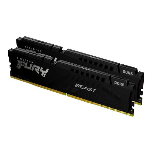 Εικόνα της Ram Kingston Fury Beast 16GB (2 x 8GB) DDR5-6000MHz CL30 Black KF560C30BBEK2-16