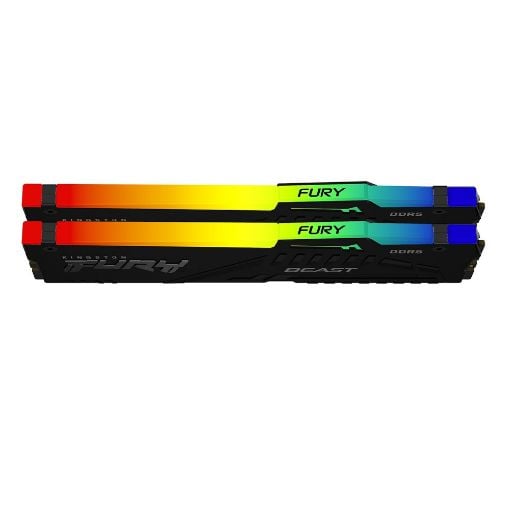 Εικόνα της Ram Kingston Fury Beast RGB 16GB (2 x 8GB) DDR5-5600MHz CL40 Black KF556C40BBAK2-16