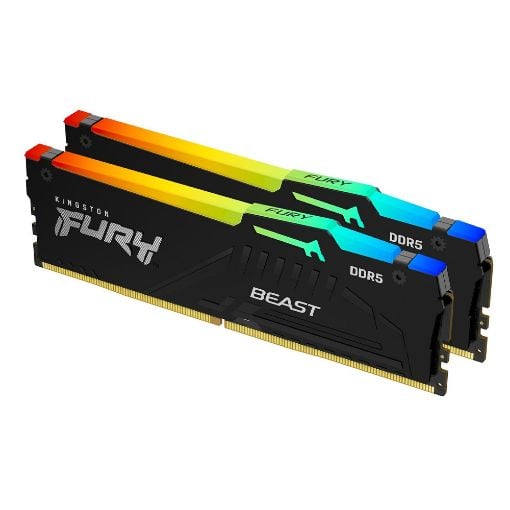Εικόνα της Ram Kingston Fury Beast RGB 16GB (2 x 8GB) DDR5-5600MHz CL40 Black KF556C40BBAK2-16