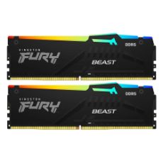 Εικόνα της Ram Kingston Fury Beast RGB 16GB (2 x 8GB) DDR5-5600MHz CL40 Black KF556C40BBAK2-16