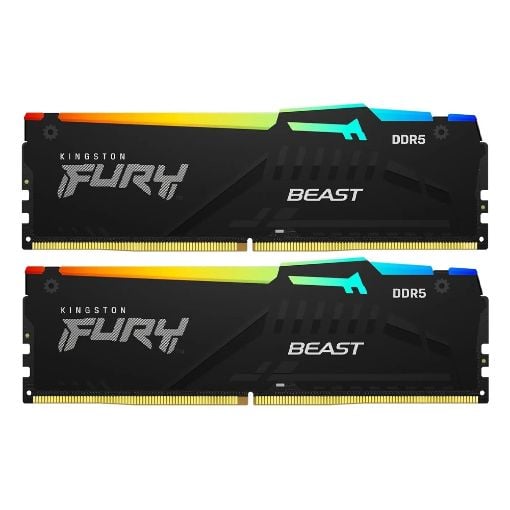 Εικόνα της Ram Kingston Fury Beast RGB 16GB (2 x 8GB) DDR5-5600MHz CL40 Black KF556C40BBAK2-16