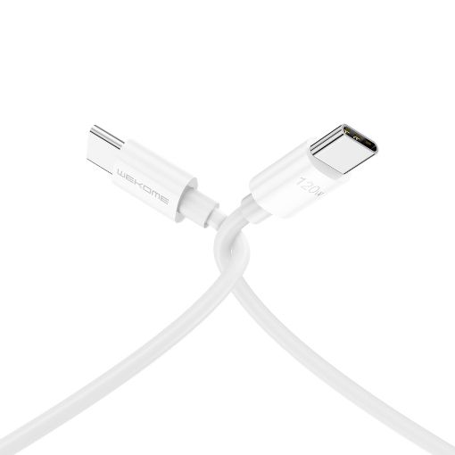 Εικόνα της Καλώδιο WK USB-C Male to USB-C Male 120W 1.2m White WDC-175