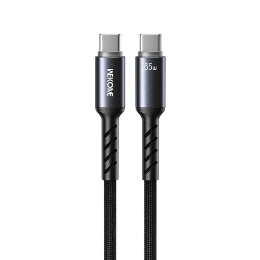 Εικόνα της Καλώδιο WK USB-C Male to USB-C Male 65W LED 1.2m Black WDC-C14