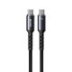 Εικόνα της Καλώδιο WK USB-C Male to USB-C Male 65W LED 1.2m Black WDC-C14
