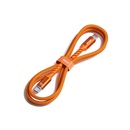 Εικόνα της Καλώδιο WK USB-C Male to USB-C Male 65W LED 1.2m Orange WDC-C14