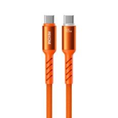 Εικόνα της Καλώδιο WK USB-C Male to USB-C Male 65W LED 1.2m Orange WDC-C14