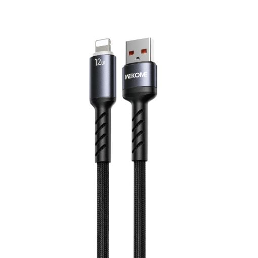 Εικόνα της Καλώδιο WK USB-A Male to Lightning 12W LED 1.2m Black WDC-C13i
