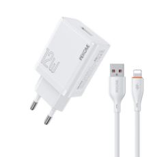 Εικόνα της Φορτιστής WK USB-A 12W με καλώδιο Lightning White