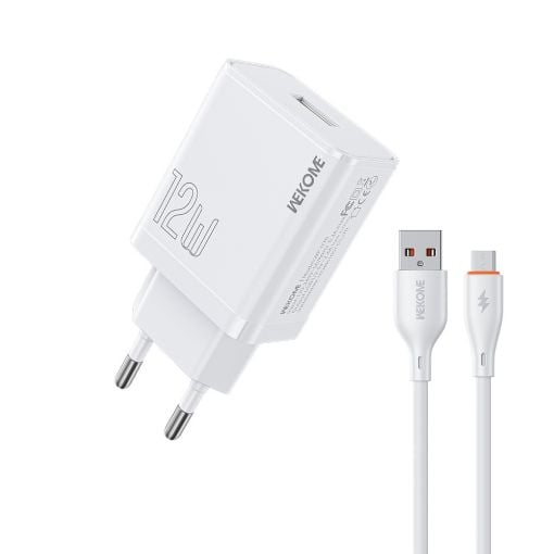 Εικόνα της Φορτιστής WK USB-A 12W με καλώδιο USB-C White