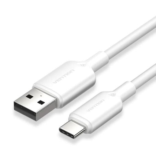 Εικόνα της Καλώδιο Vention USB-A Male to USB-C Male 3A Flexible PVC 1.5m White CWAWG