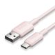 Εικόνα της Καλώδιο Vention USB-A Male to USB-C Male 3A Flexible PVC 1.5m Pink CWAPG
