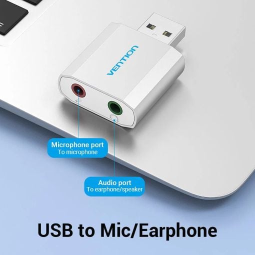 Εικόνα της External SoundCard Vention USB Metal Silvery VAB-S13