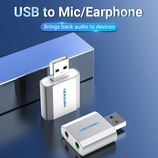 Εικόνα της External SoundCard Vention USB Metal Silvery VAB-S13