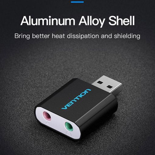 Εικόνα της External SoundCard Vention USB Metal Black VAB-S17-B