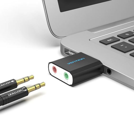 Εικόνα της External SoundCard Vention USB Metal Black VAB-S17-B