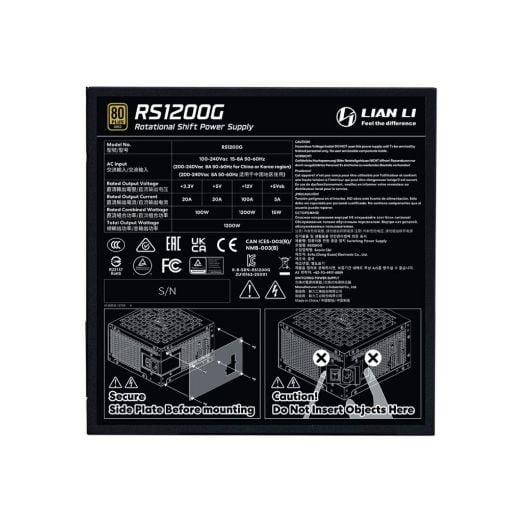 Εικόνα της Τροφοδοτικό Lian Li RS1200G Fully Modular 80 Plus Gold with Hub 1200W Black G9P.RS1200G.BH00.EU