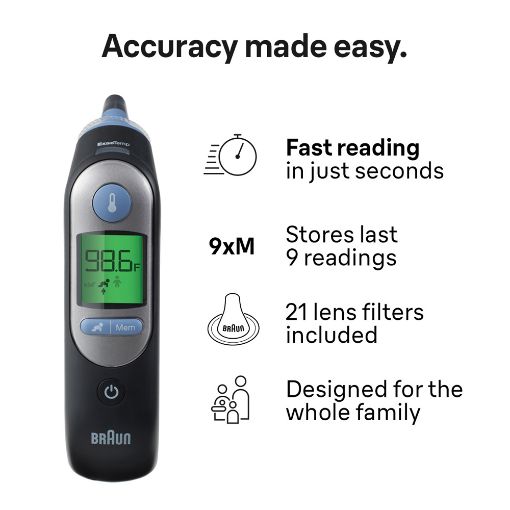 Εικόνα της Ψηφιακό Θερμόμετρο Αυτιού Braun Thermoscan 7 Black IRT6520B