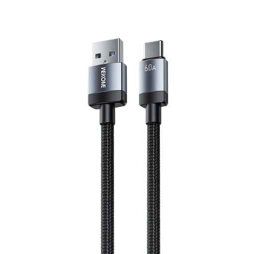 Εικόνα της Καλώδιο WK USB-A Male to USB-C Male 6A 1m Black WDC-97a