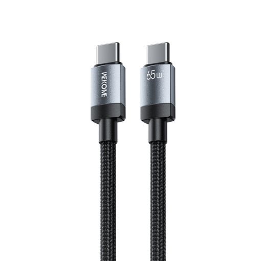 Εικόνα της Καλώδιο WK USB-C Male to USB-C Male 65W 1m Black WDC-98