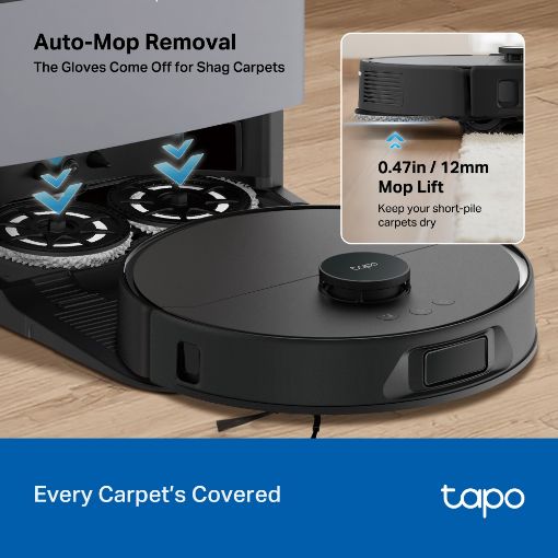 Εικόνα της Σκούπα Ρομπότ TP-Link Tapo RV50 Pro Omni + Advanced Self-Cleaning Docking Station Black