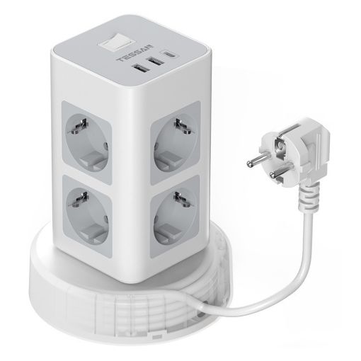 Εικόνα της Πολύπριζο Tessan 8 Θέσεων με 2xUSB-A & 1xUSB-C TPS03RX-DE-C