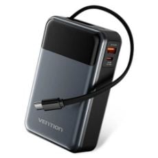 Εικόνα της Power Bank Vention 20000mAh USB-C & USB-A με Ενσωματωμένο Καλώδιο 65W Black FHYB0