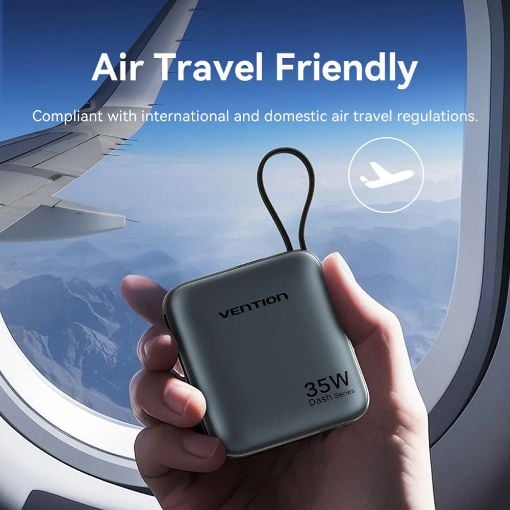Εικόνα της Power Bank Vention Dash 10000mAh Led Display Built-Ιn USB-C & Lightning 35W Gray FHFN0