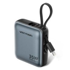 Εικόνα της Power Bank Vention Dash 10000mAh Led Display Built-Ιn USB-C & Lightning 35W Gray FHFN0