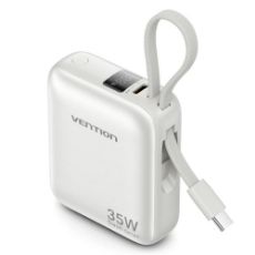 Εικόνα της Power Bank Vention Dash Mini 10000mAh Led Display Built-Ιn USB-C & Lightning 45W Beige FKMN0