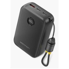 Εικόνα της Power Bank Vention 20000mAh USB-C & USB-A με Ενσωματωμένο Καλώδιο 22.5W Black FKBB0-C