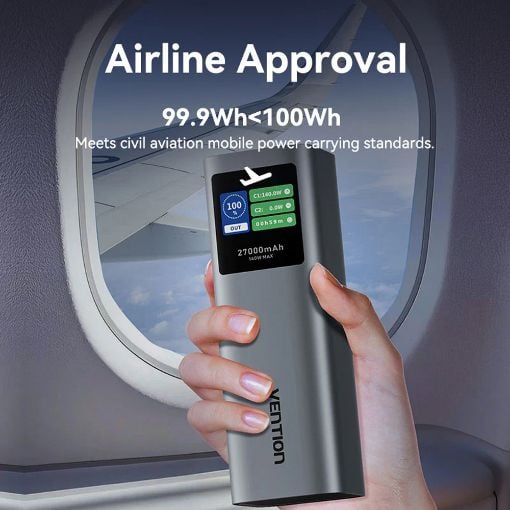 Εικόνα της Power Bank Vention 27000mAh 2x USB-C & USB-A 140W Gray FKEH0