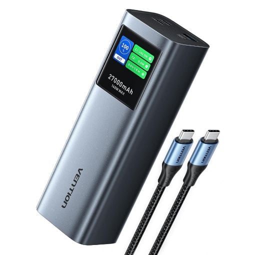 Εικόνα της Power Bank Vention 27000mAh 2x USB-C & USB-A 140W Gray FKEH0