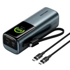 Εικόνα της Power Bank Vention 27000mAh USB-C & USB-A με Ενσωματωμένο Καλώδιο 200W Gray FKGH0
