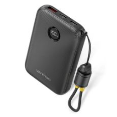 Εικόνα της Power Bank Vention 10000mAh USB-C/USB-A Led Display Built-Ιn Cable 22.5W Black FKAB0-C